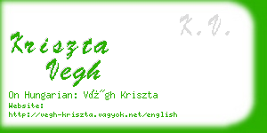 kriszta vegh business card